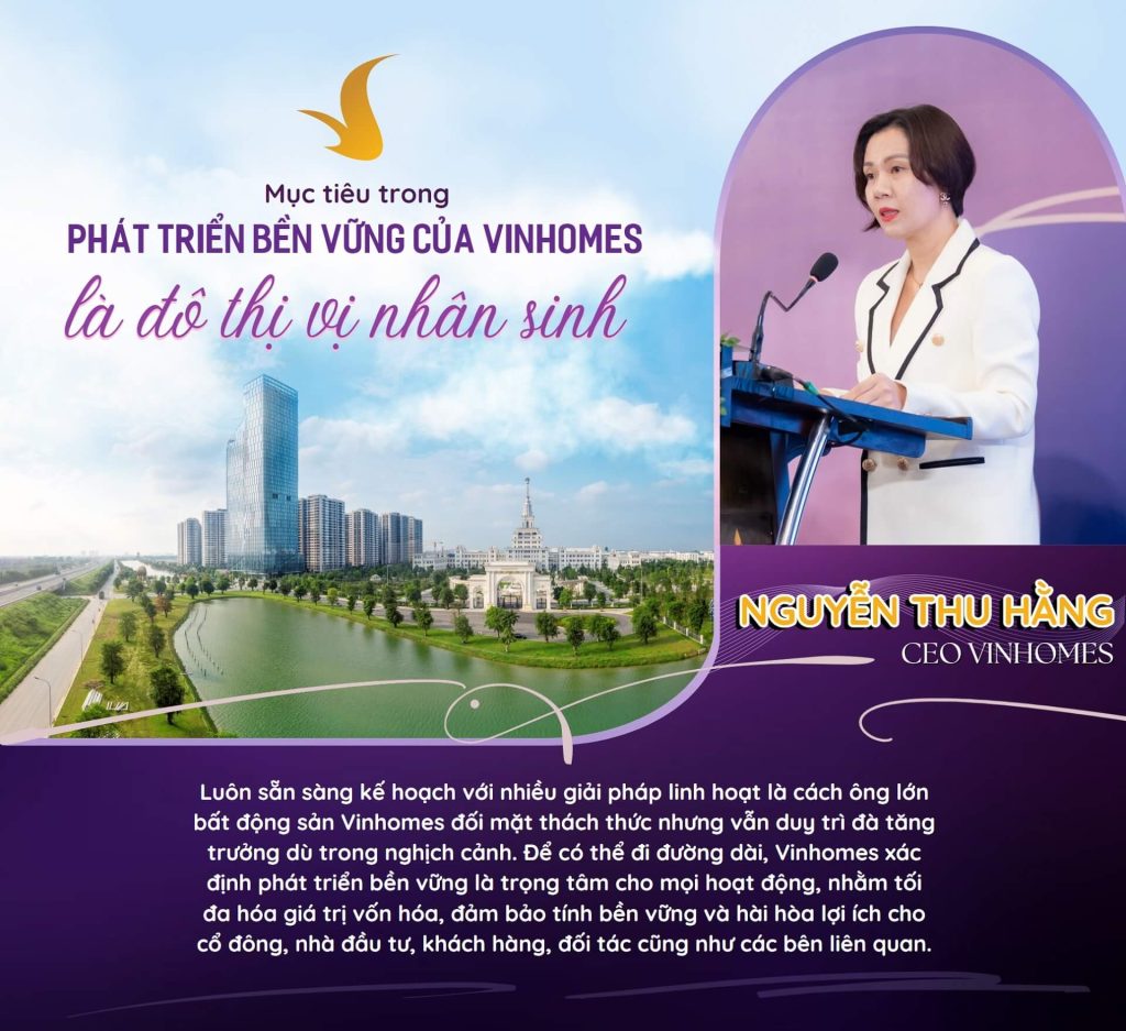 Vinhomes - Chủ đầu tư dự án Vinhomes Cần Giờ 4 Mục tiêu trong phát triển bền vững của Vinhomes là đô thị vị nhân sinh