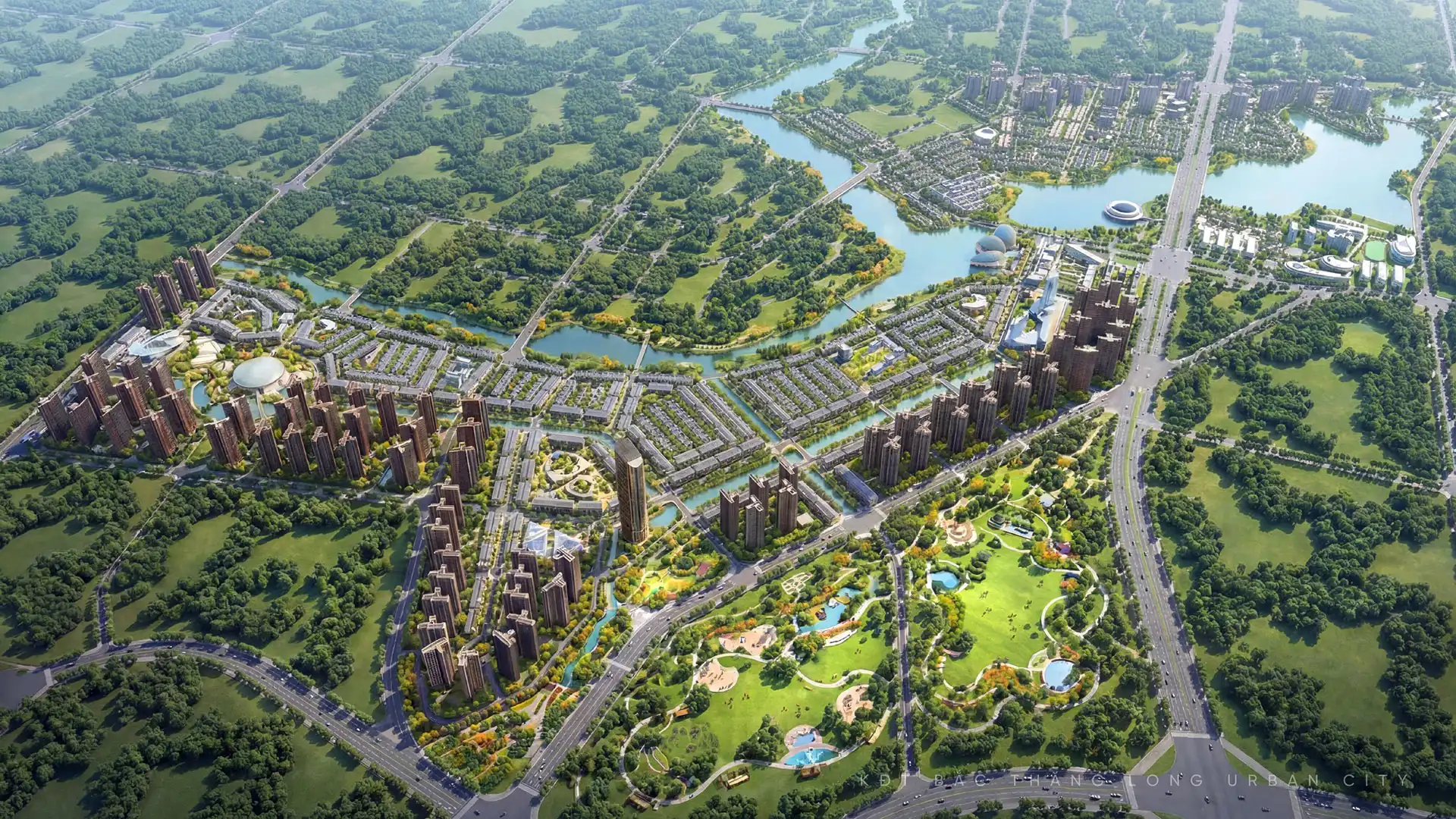 Phối cảnh khu đô thị đa mục tiêu Bắc Thăng Long Urban City