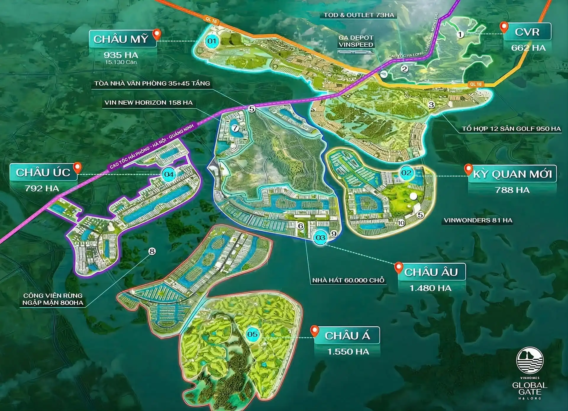 Các phân khu tại Vinhomes Hạ Long Xanh Các phân khu tại Vinhomes Hạ Long Xanh